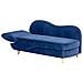 Chaise Longue Versione Sinistra Meri Velluto Blu Marino Con Contenitore - Foto miniatura 6