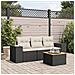 Set Divani da Giardino 4 pz con Cuscini Nero in Polyrattan - Foto miniatura 3