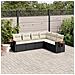 Set Divano Da Giardino 6 Pz Con Cuscini Nero In Polyrattan - Foto miniatura 1
