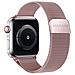 Bracciale Per Apple Watch 44 / 45 / 46 / 49 Mm In Maglia Milanese Traction, Rosa - Foto miniatura 1