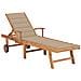 Lettino Prendisole Con Tavolo E Cuscino In Massello Di Teak - Foto miniatura 2