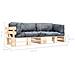 Lusso Casadino -  Set Divani Giardino Pallet 2pz Con Cuscini Grigi Legno Di Pino - Foto miniatura 5
