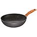 Wok 30 Cm, Made In Germany, Con Manico Effetto Legno, Anche Per Arrostire Senza Olio E Grasso, Rivestimento Antiaderente Antigraffio Con Vere Particelle Di Pietra, Wok A Induzione. - Foto miniatura 1