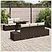 Set di divano da giardino 6 pezzi con cuscini marrone in polyrattan - Foto miniatura 3