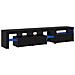 Mobile TV  2 pcs con luci LED rovere nero legno ingegnerizzato, Mobile TV in rovere nero  con luci LED, 60x35x40 cm, fatto in legno ingegnerizzato - Foto miniatura 1