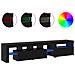 Mobile TV  2 pcs con luci LED rovere nero legno ingegnerizzato, Mobile TV in rovere nero  con luci LED, 60x35x40 cm, fatto in legno ingegnerizzato - Foto miniatura 4