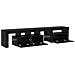 Mobile TV  2 pcs con luci LED rovere nero legno ingegnerizzato, Mobile TV in rovere nero  con luci LED, 60x35x40 cm, fatto in legno ingegnerizzato - Foto miniatura 5