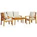 Set Salotto da Giardino 4pz con Cuscini Legno Massello Acacia - Foto miniatura 1