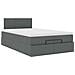 Pouf Letto con Materasso Grigio Scuro 120x200 cm in Tessuto - Foto miniatura 6