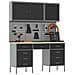 Set Armadio e Pegboard da 8 Pezzi Nero in MDF e Metallo - Foto miniatura 3