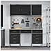 Set Armadio e Pegboard da 8 Pezzi Nero in MDF e Metallo - Foto miniatura 4