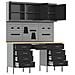 Set Armadio e Pegboard da 8 Pezzi Nero in MDF e Metallo - Foto miniatura 5