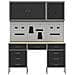 Set Armadio e Pegboard da 8 Pezzi Nero in MDF e Metallo - Foto miniatura 8