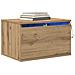 Comodino  con LED montato a parete in rovere artigianale 50x36x30 cm - Foto miniatura 3