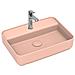 Lavabo Rettangolare Da Appoggio Senza Troppo Pieno In Ceramica Con Foro Rubinetto - Salmone Opaco - Foto miniatura 1