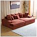 Cardiff Divano 4 Posti Deep Seat In Velluto A Coste Terracotta - Foto miniatura 1