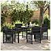 Set da Pranzo per Giardino 5 pcs Nero polyrattan - Foto miniatura 2