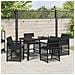 Set da Pranzo per Giardino 5 pcs Nero polyrattan - Foto miniatura 4