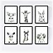 Set Di 6 Stampe Animali Bambini Gomma Da Masticare Maiale Giraffa Coniglio Volpe Cavallo Cani A4 Cornice Nera - Foto miniatura 1