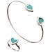 Bracciale E Anello A Forma Di Cuore In Argento 10µ Azzurro Cielo - Foto miniatura 1