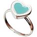 Bracciale E Anello A Forma Di Cuore In Argento 10µ Azzurro Cielo - Foto miniatura 2