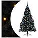 Albero di Natale artificiale con luci integrate Nero 210 cm PVC - Foto miniatura 1
