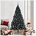 Albero di Natale artificiale con luci integrate Nero 210 cm PVC - Foto miniatura 2