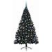 Albero di Natale artificiale con luci integrate Nero 210 cm PVC - Foto miniatura 3
