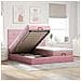 Struttura Letto Pouf con Materassi Rosa 160x200 cm Velluto - Foto miniatura 2