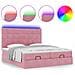 Struttura Letto Pouf con Materassi Rosa 160x200 cm Velluto - Foto miniatura 5