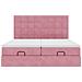 Struttura Letto Pouf con Materassi Rosa 160x200 cm Velluto - Foto miniatura 8