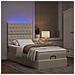 Struttura Letto Pouf con Materasso Crema 90x190 cm in Tessuto - Foto miniatura 3