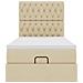 Struttura Letto Pouf con Materasso Crema 90x190 cm in Tessuto - Foto miniatura 8