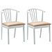Sedia da pranzo 2 pcs Bianco e marrone Legno di gomma massiccio - Foto miniatura 1