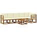Set di divani da esterno con cuscino 7 pcs Naturale e Crema - Foto miniatura 1