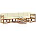 Set di divani da esterno con cuscino 7 pcs Naturale e Crema - Foto miniatura 3