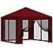 Gazebo da giardino con pareti laterali 3 x 3 m Borgogna - Foto miniatura 1