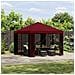 Gazebo da giardino con pareti laterali 3 x 3 m Borgogna - Foto miniatura 2