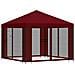 Gazebo da giardino con pareti laterali 3 x 3 m Borgogna - Foto miniatura 3