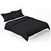 Set di biancheria da letto in microfibra 150x200 nero - Design di lusso - Morbida come il velluto - Cerniera - Foto miniatura 4