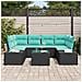 Set Divano da Giardino 7 pz Nero polyrattan - Foto miniatura 5