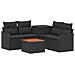 Set di divani 6 pz Nero Rattan sintetico e Acciaio - Foto miniatura 1