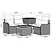 Set di divani 6 pz Nero Rattan sintetico e Acciaio - Foto miniatura 2