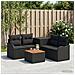 Set di divani 6 pz Nero Rattan sintetico e Acciaio - Foto miniatura 3