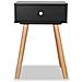 Comodini Set 2 Pz In Massello Di Pino 40x30x61 Cm Neri - Foto miniatura 6
