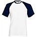 Maglietta A Maniche Corte Due Colori Uomo (l) (bianco / navy Scuro)  - Foto miniatura 1