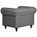 Poltrona Vintage In Tessuto Grigio Chiaro Chesterfield Grande - Foto miniatura 13