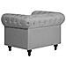 Poltrona Vintage In Tessuto Grigio Chiaro Chesterfield Grande - Foto miniatura 8