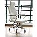 Poltrona da Ufficio Rako con Poggiatesta in Similpelle E Metallo I Poltrona Direzionale Regolabile 46-57CM I Sedia Imbottita con Braccioli E Ruote Bianco - Foto miniatura 1
