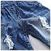 Bambino Little Ragazzi Ragazze Stone Washed Strappato Morbida Denim Tuta Blu 6-12 Mesi - Foto miniatura 3